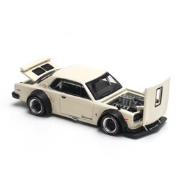 POP RACE Model Car Compatible with Nissan Skyline GT-R V8 Drift (Hakosuka) White 1/64 Diecast Model Car PR640113