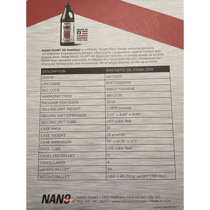 NANO Pro MT NDT32OS High Performance Extreme Pressure Oil Stabilizer