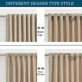 PRIMROSE Champagne Velvet Curtains 102 inch Long for Living Room,Set of 2 Panels Blackout Rod Pocket Back Tab Window Treatment Room Darkening Heavy Decorative Curtains Drapes for Bedroom