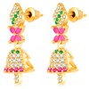 Aheli Cubic Zirconia & Rani Pink Green Artificial Stone Studded