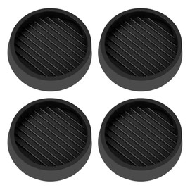 VOCOMO 2X2 Round Rubber Caster Cups, Non Slip Furniture Pads, Anti-Slip Gripper, Anti Skid Furniture Feet, Anti Slide Floor Protector for Bed Couch Table Chair Stoppers - (Black, 4 Pack) | VOCOMO