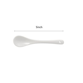 Mosuji Set of 6 Premium White Porcelain Coffee Spoons for Espresso, Tea, Sauces, and Desserts