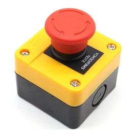 Red Emergency Stop Switch Red Mushroom Latching Emergency Stop Push Button Switch for CNC Machines, Printing Machines, Textile Machines, Distribution Boxes