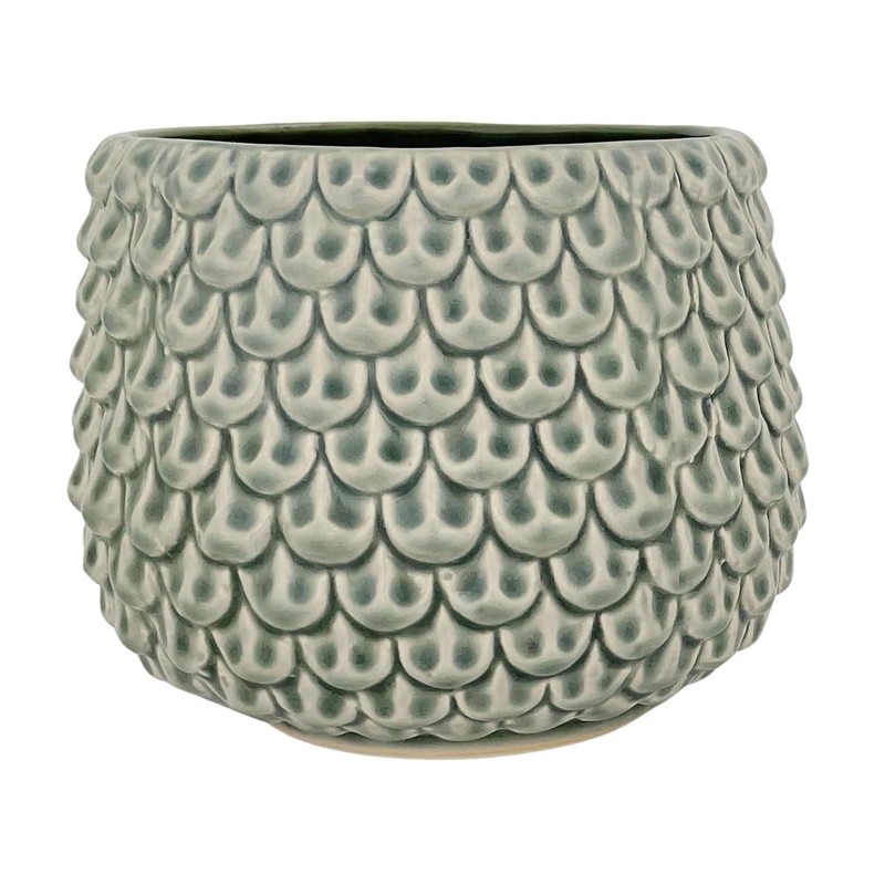 Bloomingville Stoneware Flower Pot Pinecone, Planter Cache Pot, Size M