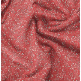 Soimoi Orange Cotton Canvas Fabric Artistic Leaf & Floral Printed Fabric 1 metre 56 Inch Wide