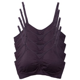 Kalon - Juego de 4 almohadillas para orejas extraíbles de nailon y elastano para mujer, sin hilos, 4 unidades Dk Choc, M-G