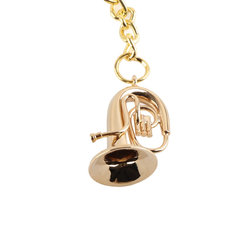 Brass Tuba Key Chain Miniature Golden Musical Instrument Key Chains