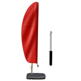Patio Cantilever Umbrella Covers for Outdoor: Waterproof Offset Umbrella Cover Banana Style with Zipper fits 9FT to 14FT, Red