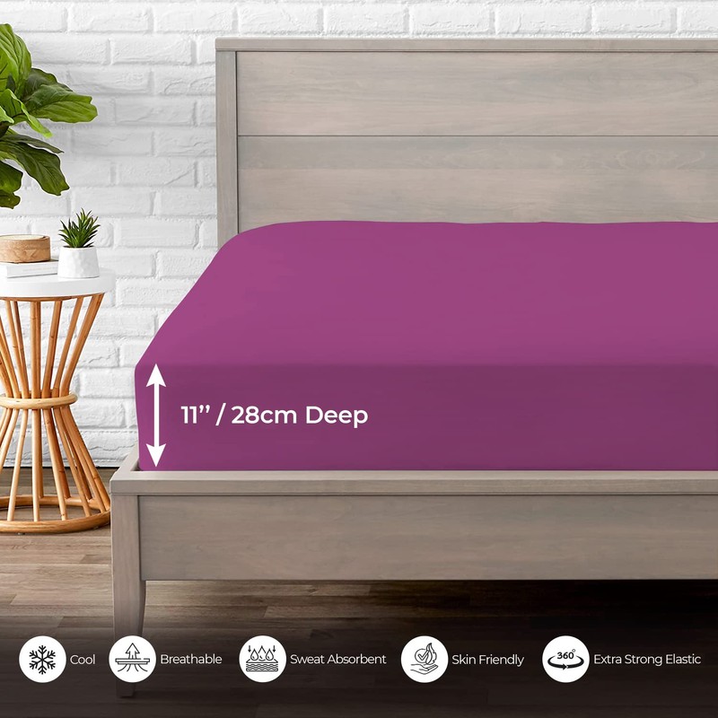 MistyMorning Fitted Sheet, Soft & Premium quality Bedding & Linen,