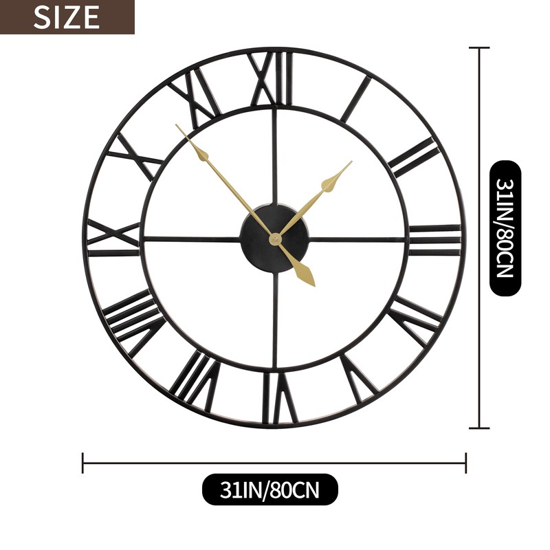 LEIKE 80CM Extra Large Wall Clock - 31" Oversize Modern