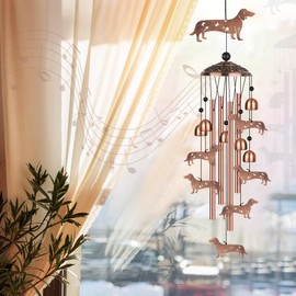 Dachshund Wind Chimes, Dachshund Dog Gifts for Women Men Dog Lovers, Dog Metal Windchimes, Outdoor Memorial Housewarming Birthday Gifts, Patio Décor