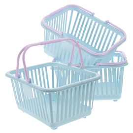 Ciieeo 3pcs Garden Harvest Basket Plastic Baskets for Classroom Small Plastic Tote Handles Beach Compact Storage Bins