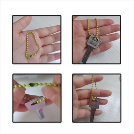 100 Pcs Ball Beads Chain, Dog Tag Metal Small Chain, Metal Hanging Chains Necklace, Metal Ball Bead Chain for Crafts Hanging Decoration（Mixed Color）