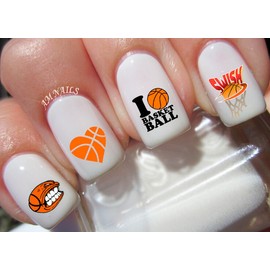 Handmade Basketball Nail Art Stickers Transfers Decals Set of 60 - A12352