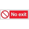 V Safety No Exit Prohibition Sign - 300mm x 100mm
