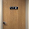 Push Pull 9x3" Plastic Business Sign 4 Pack (Black)