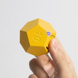 BEBESIRI Mini 12 Sided Cube Timer, 11 Preset Times Pomodoro Timer for Enhanced Productivity. Ideal for ADHD Management, Workout, Study & Kitchen Cooking. Easy to Use (Yellow)