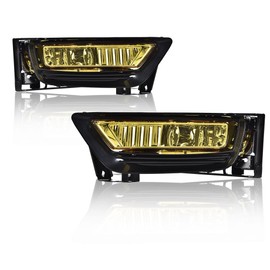 G-PLUS Fog Light Lamps Assembly Compatible With Honda Accord Sedan 2013-2015 Fog Driving Lights W/Switch Bulbs, Yellow Lens Driver & Passenger Pair