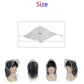 Yunmoxiao 4 PCS Rain Bonnet with Visor Clear Rain Caps Plastic Rain Scarf Reusable Rain Hat for Women Lady Female Rain Wear