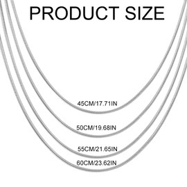 Men's Necklace, 4 Pieces Chain, 14 K Gold Plated/Silver, Colour 1.5 mm, Stainless Steel Curb Chain, Cuban Link Chain, Nickel-Free Thin Chain, Gold Chain, Silver Chain for Men, Length 45-60 cm