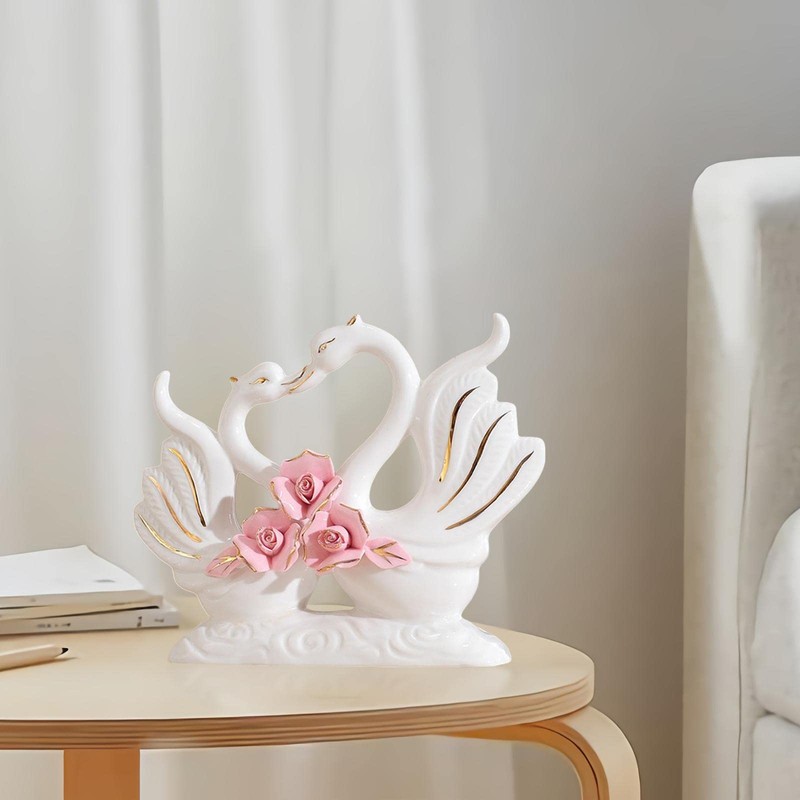 MYCENSE Swan Figurines Animal Table Decoration Collection Centerpiece Craft Ceramic