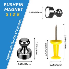 GOOZADA 10Pack Fridge Magnets Adults Refrigerator Magnets Strong Metal Whiteboard Magnets Small Round Magnets Set for Fridge Whiteboard Locker Dry Erase Board in Kitchen Office Home Black