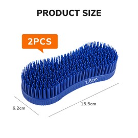 Buaak Magic Brush Horse, 2 Pcs Plastic Horse Cleaning Grooming Brush, Blue Horse Brushes for Grooming, Durable Horse Grooming Brush Equestrian Massage Tool for Horse Grooming Care
