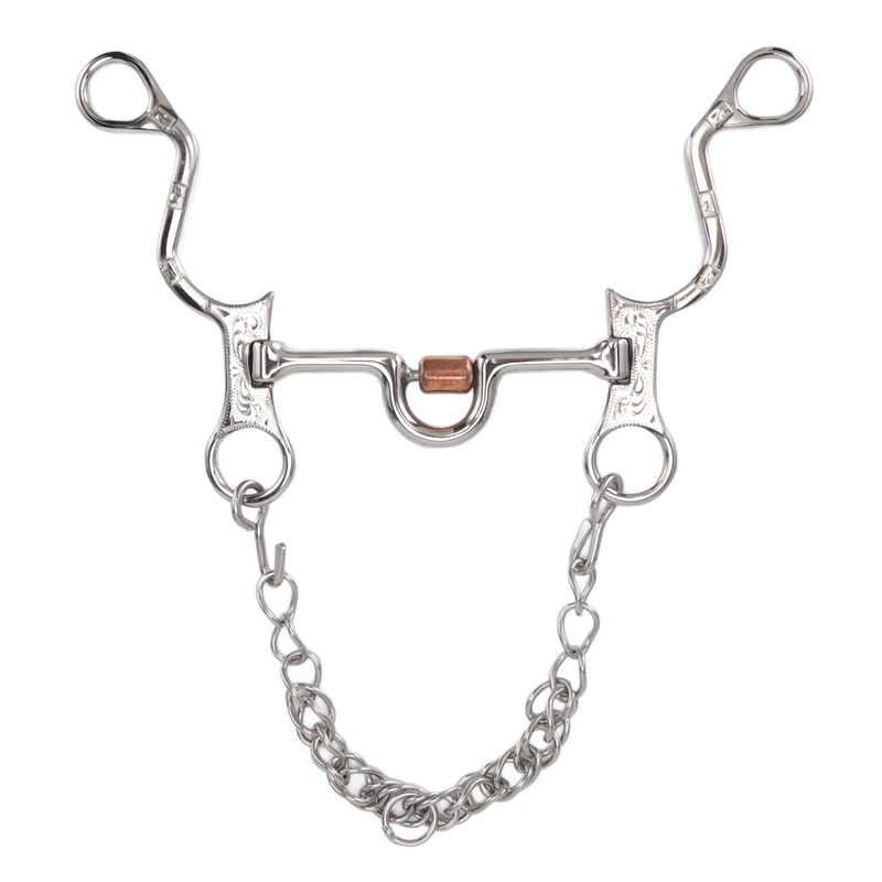 120mm Horse Mouth Snaffle with Chain Stainless Steel Horse Bit