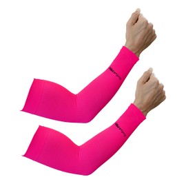 Slimcell Pro Arm Sleeves UV Protection Sport Unisex Volleyball Arm Protectors, Arm Warmers Cycling Men, Arm Warmers, Arm Warmers, Volleyball, Padel, Running, Tennis - Made in Italy, FUCSIA FLUO
