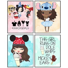 Silly Goose Gifts Dole Whip Mickey Ears Castle Dream Themed Wall Art Room Decor Prints (Snack Goals)