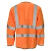 Orange Long Sleeve Vest Hi Vis Viz Reflective Safety Vest