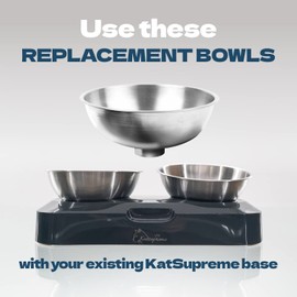 KatSupreme Raised Cat Food Bowls - Elevated Tilted Bowls Set, Stainless Steel, 2 pcs