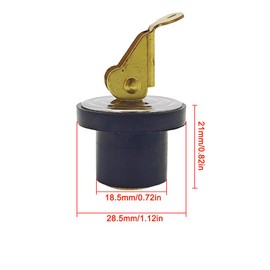 TopHomer 3/4" Marine Boat Brass Drain Plug Kit, with Snap Buckle Design; Durable Rubber Sealing Plug for Boat Sinks and Baitwells; Reliable Garboard Drain Plug