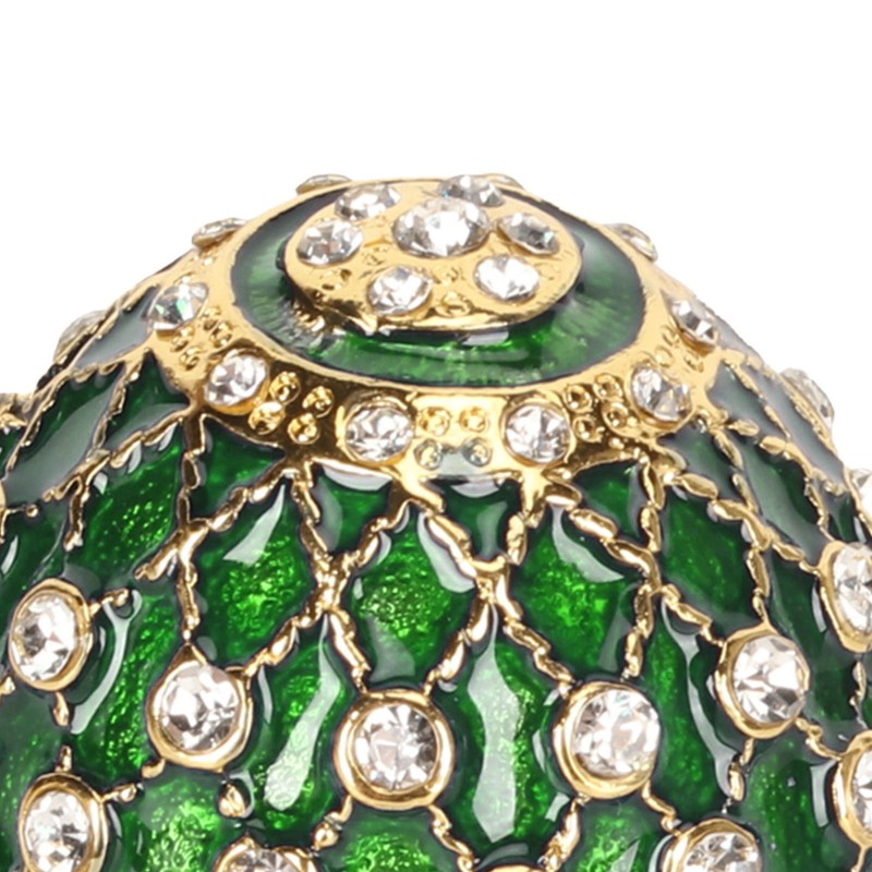 Egg Trinket Box Zinc Alloy Sparkling Rhinestone Exquisite Elegant Metal