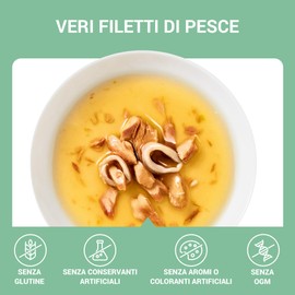 Schesir, Soup with Tuna Fillets and Squids, Complementary Wet Cibo for Cats, in Bags, Original Recipe, 100% Natural, 12 x 40 g