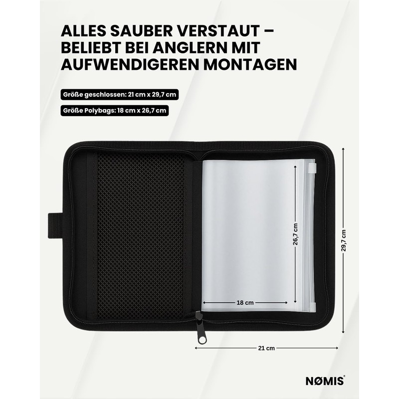 NØMIS Fishing Bags Parent, black, Document bag
