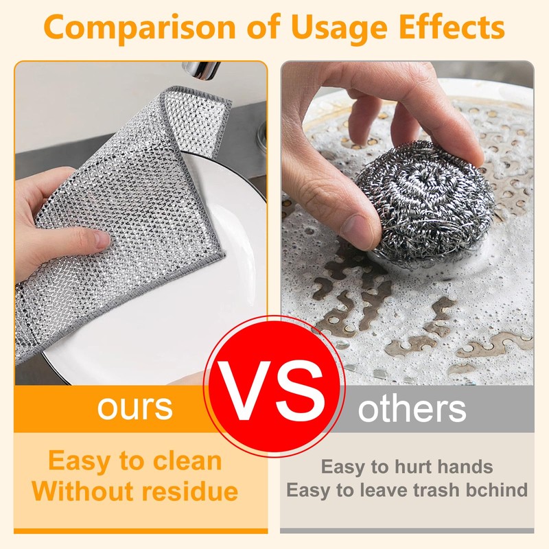 UFOGIFF Extra-Large Size Multipurpose Wire Dishwashing Rag,Non Scratch Wire Dishcloth,