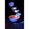 ASC Cascade Ceramic Solar Water Fountain w/ Battery/Timer LED Lights
