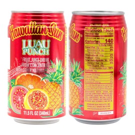 Hawaiian Sun Luau Punch Fruit Juice 6 Pack 11.5oz Cans x1