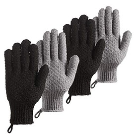 Bath Exfoliating Gloves Scrub - 4 pcs Lengthened and Large Exfoliating Scrubbing Gloves for Shower,