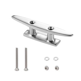 TopHomer Open Base Boat Clamp 316 Stainless Steel Marine Mooring Bolt Accessories Heavy Duty Dock Cleat for Kayak Boat Yacht (8")