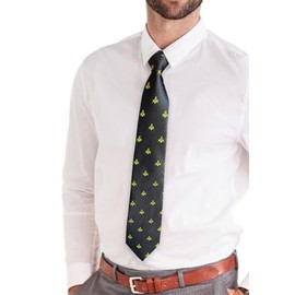 Small Square & Compass Masonic Neck Tie - [Black & Yellow]