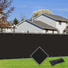 Cisvio 6'X8' Privacy Screen Fence Commercial Shade Cover with Brass Grommets Heavy Duty Perfect for Chain Link,Deck,Balcony,Backyard Black (We Make Customized)