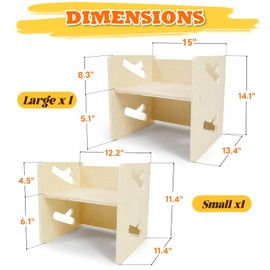 Puecrof Montessori Weaning Table and Chair Solid Wooded Toddler Table and Chair Set Kids Montessori Furniture