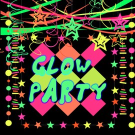 508ft UV Neon Paper Garland Crepe Streamers Glow in The Dark Party Supplies Garland Neon Party Decorations Streamers for Blacklight Reactive Fluorescent Wedding Birthday Party Decorations