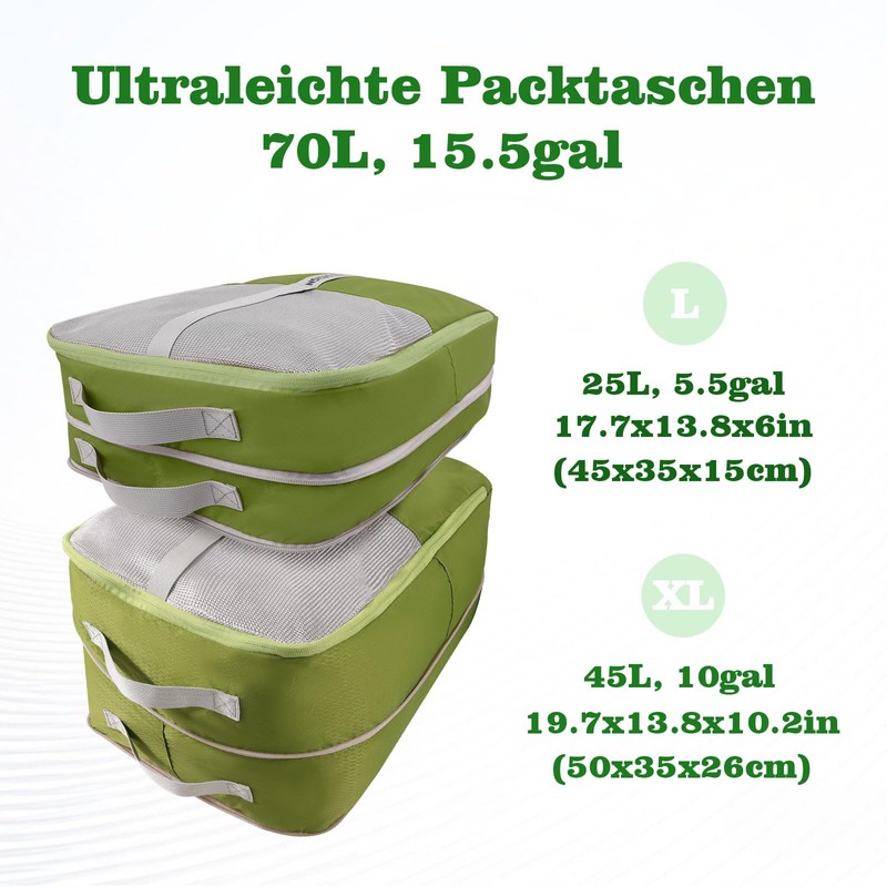 CANBOX Compression Packing Cube Set, Ultralight Expandable Suitcase Organiser Set,