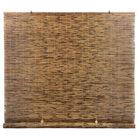 Radiance Cord Free Bamboo Shades - Roll-Up Shades for Porch, Patio & Interior Windows - Bamboo Shades for Indoor & Outdoor - Cocoa - 60" W x 72" L - (3370760E)