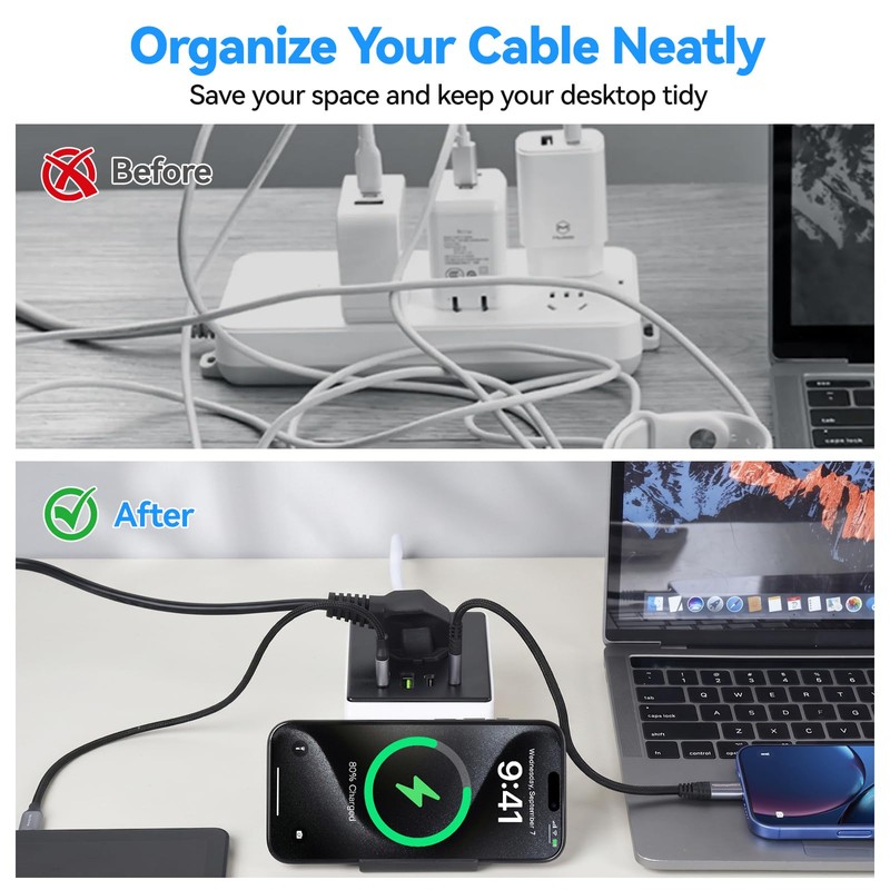 ELUTENG Ciabatta elettrica a cubo 8 in 1, con caricatore