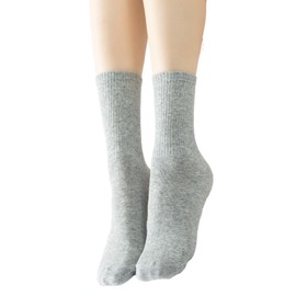 Yoga Pilates Socks with Grips for Women Non Slip Solid Candy Colored Cushioned Crew Socks for Barre Ballet Dance (Light Gray)