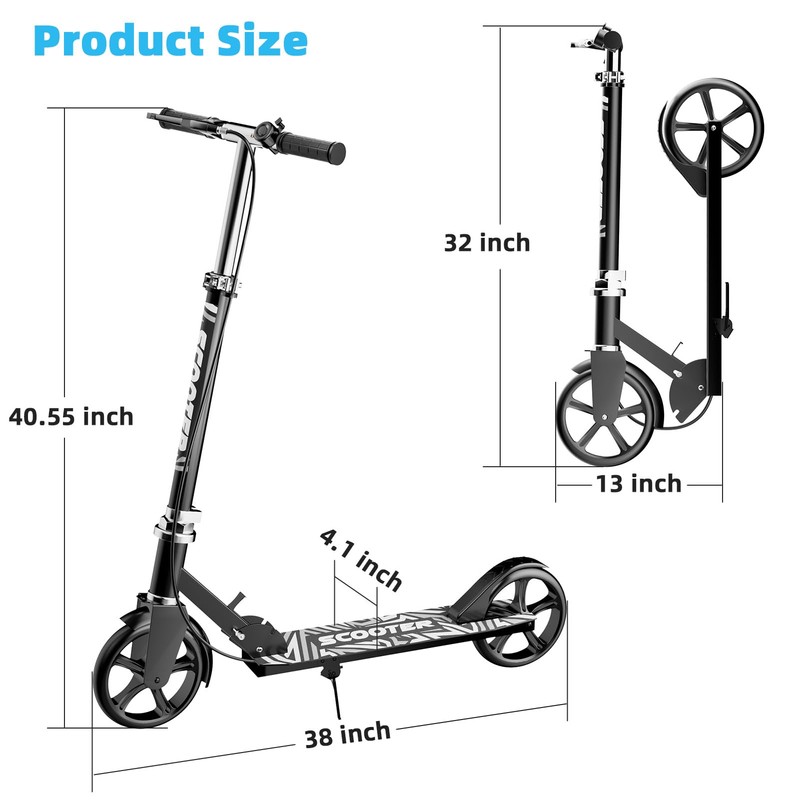 Scooters for Kids 8-12, Teens & Adults - Lightweight, Foldable,